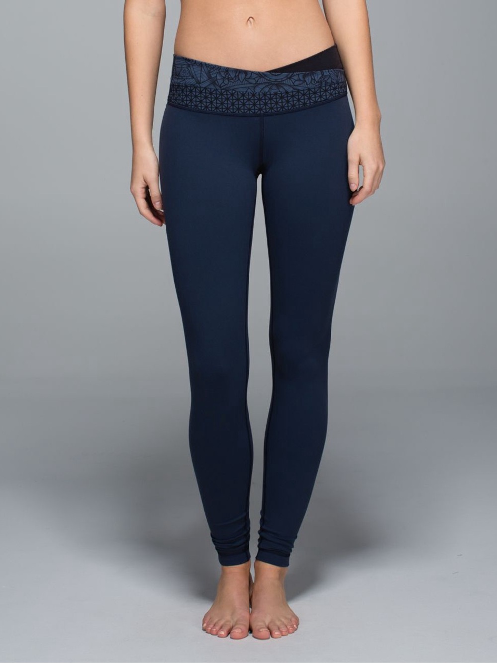 Lululemon Astro Leggings - Navy Blue with Patterned Wasitband